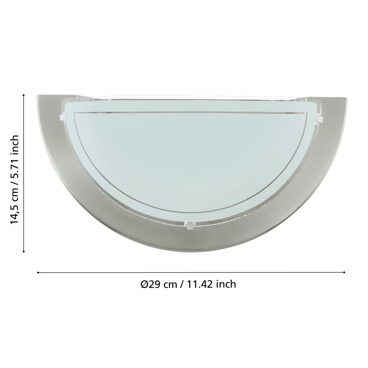 Schéma coté indiquant 29 cm de diamètre et 14,5 cm de hauteur