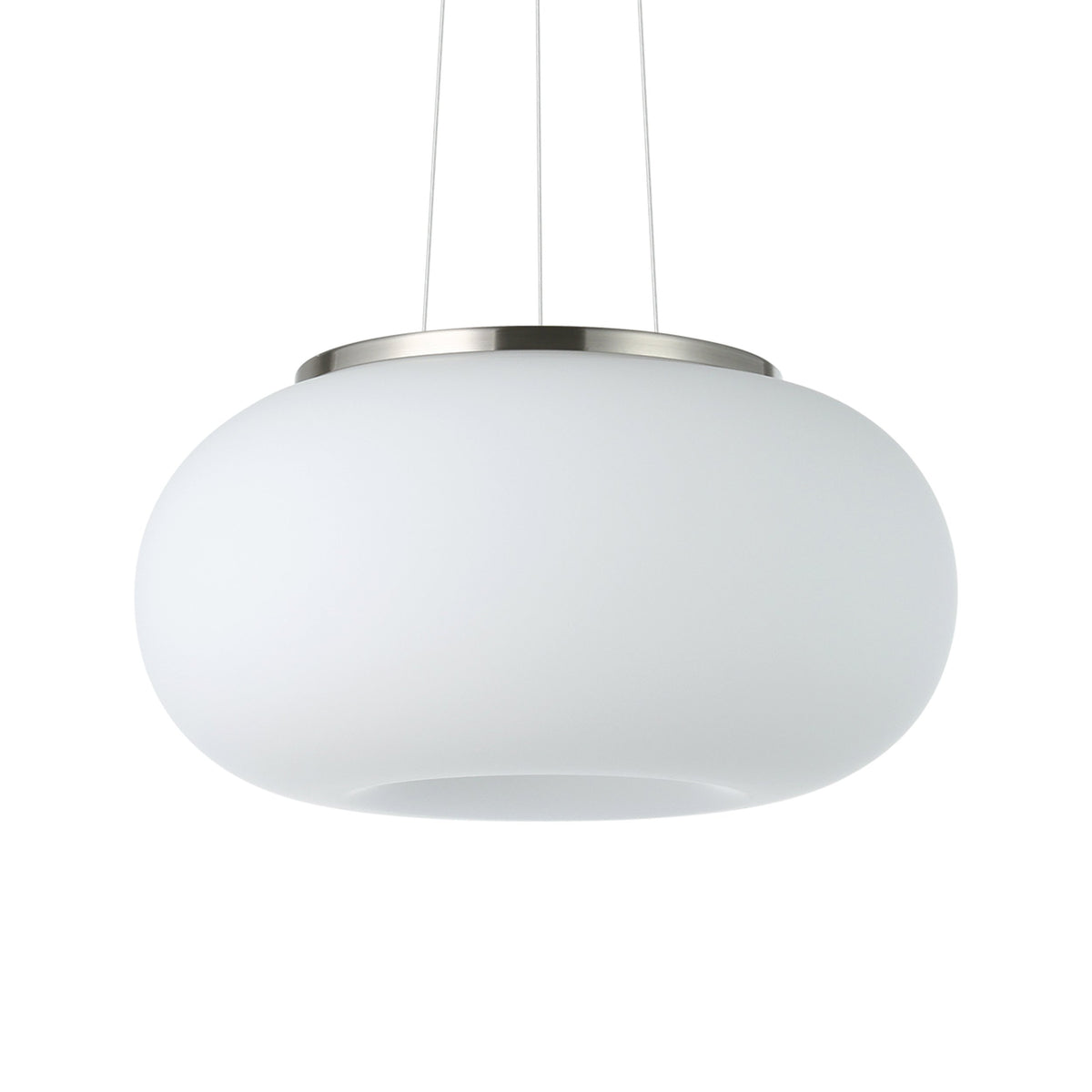 Suspension Optica nickel et blanche mat, verre (86813)