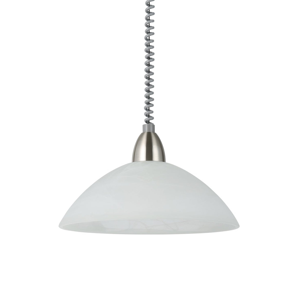 Suspension Lord 2 argentée et blanche mat, albâtre