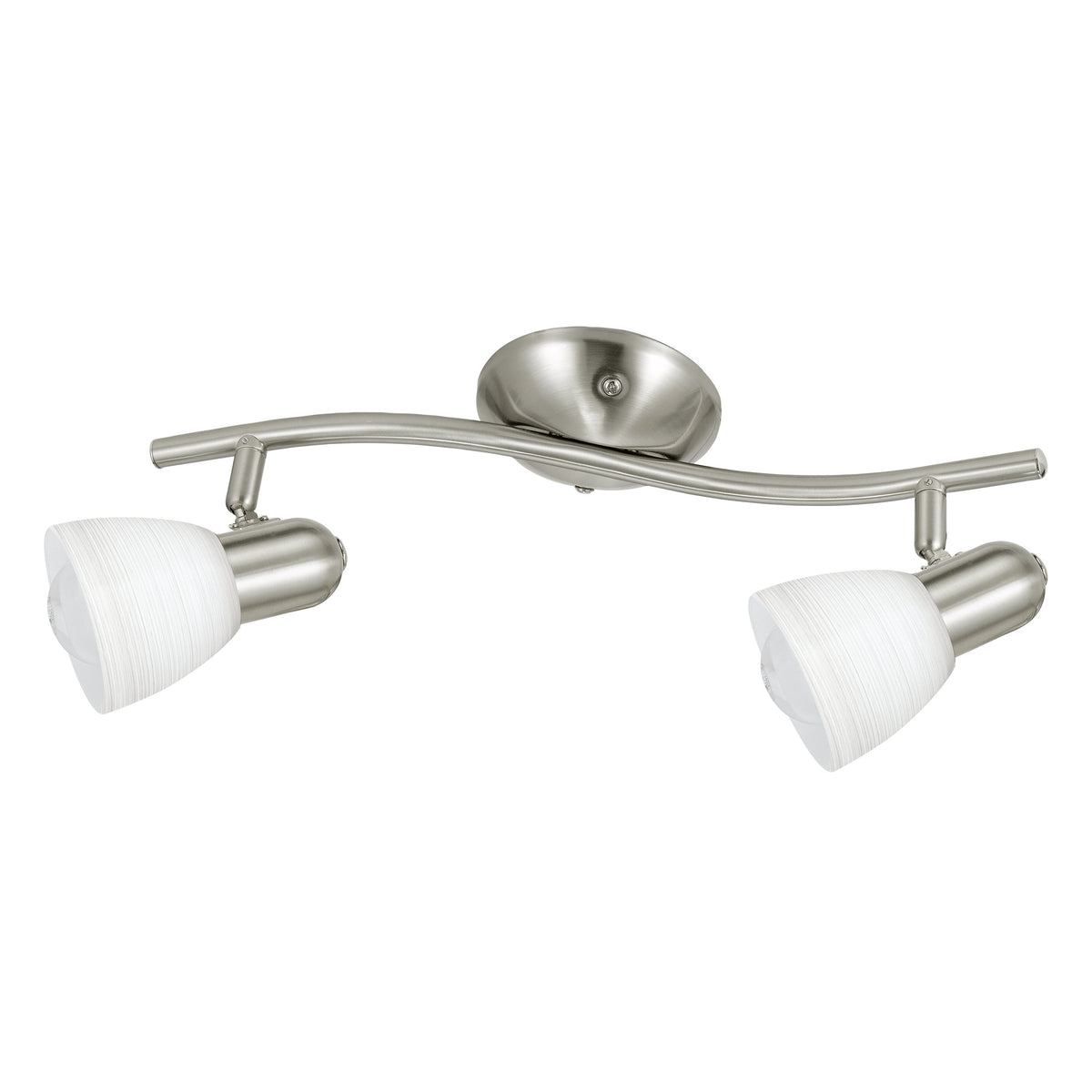 Plafonnier Dakar 1 2 lumières nickel satiné, verre