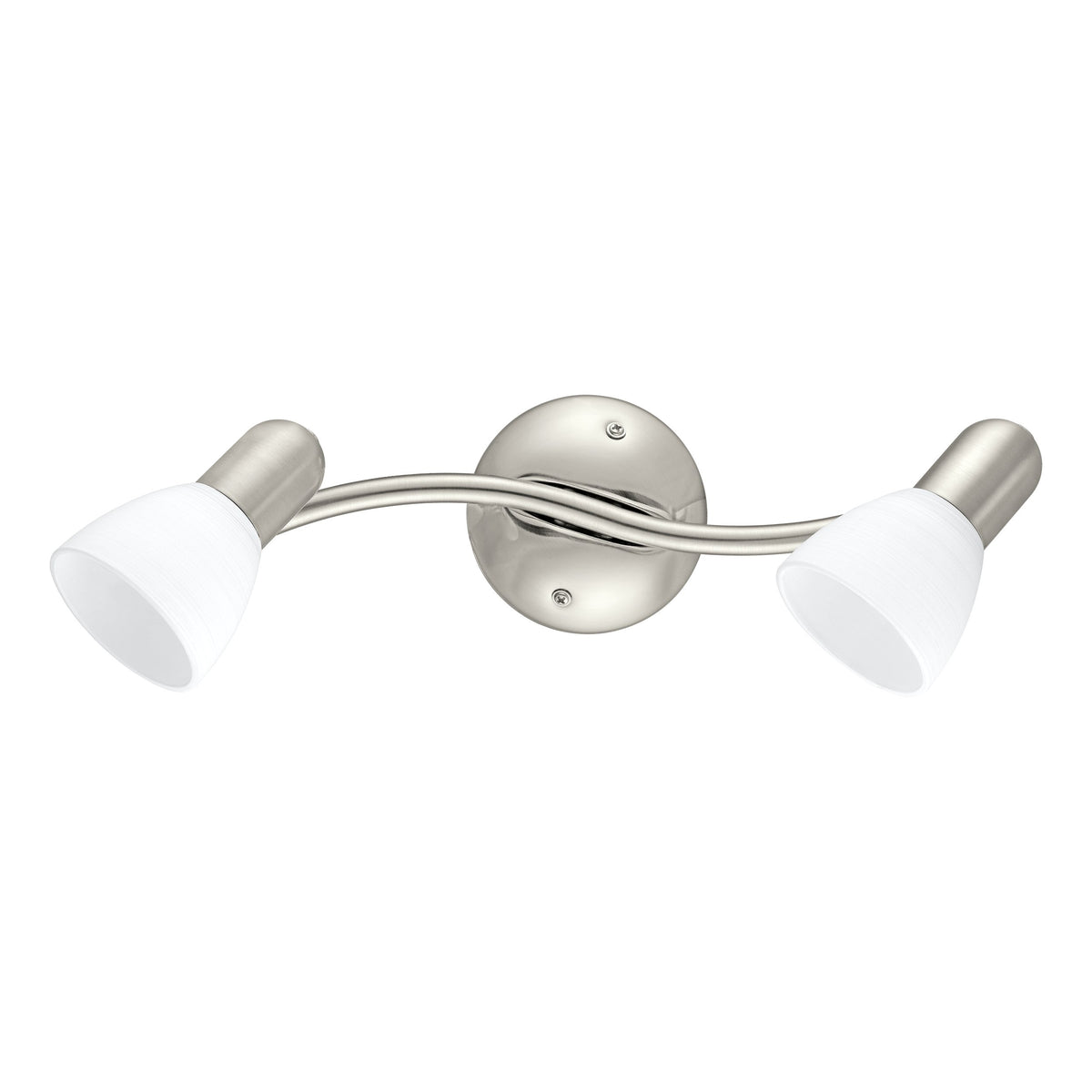 Plafonnier Dakar 1 2 lumières nickel satiné, verre