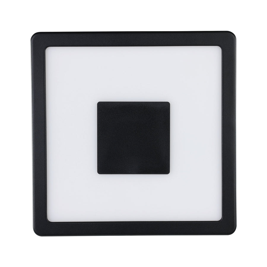 Produit de face sur fond blanc, diffuseur blanc et carré central sombre