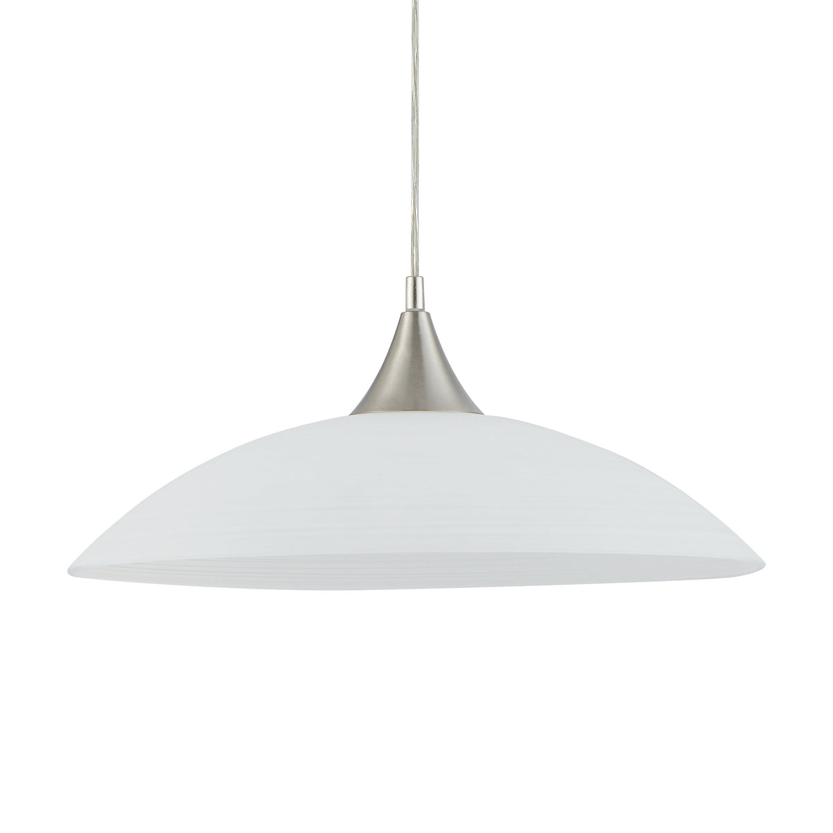 Suspension Lazolo nickel et blanche mat, verre