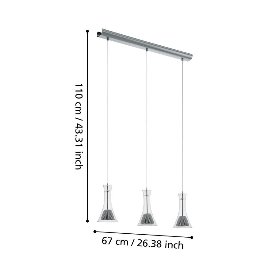 Schéma de dimensions indiquant une hauteur de 110 cm et une largeur de 67 cm