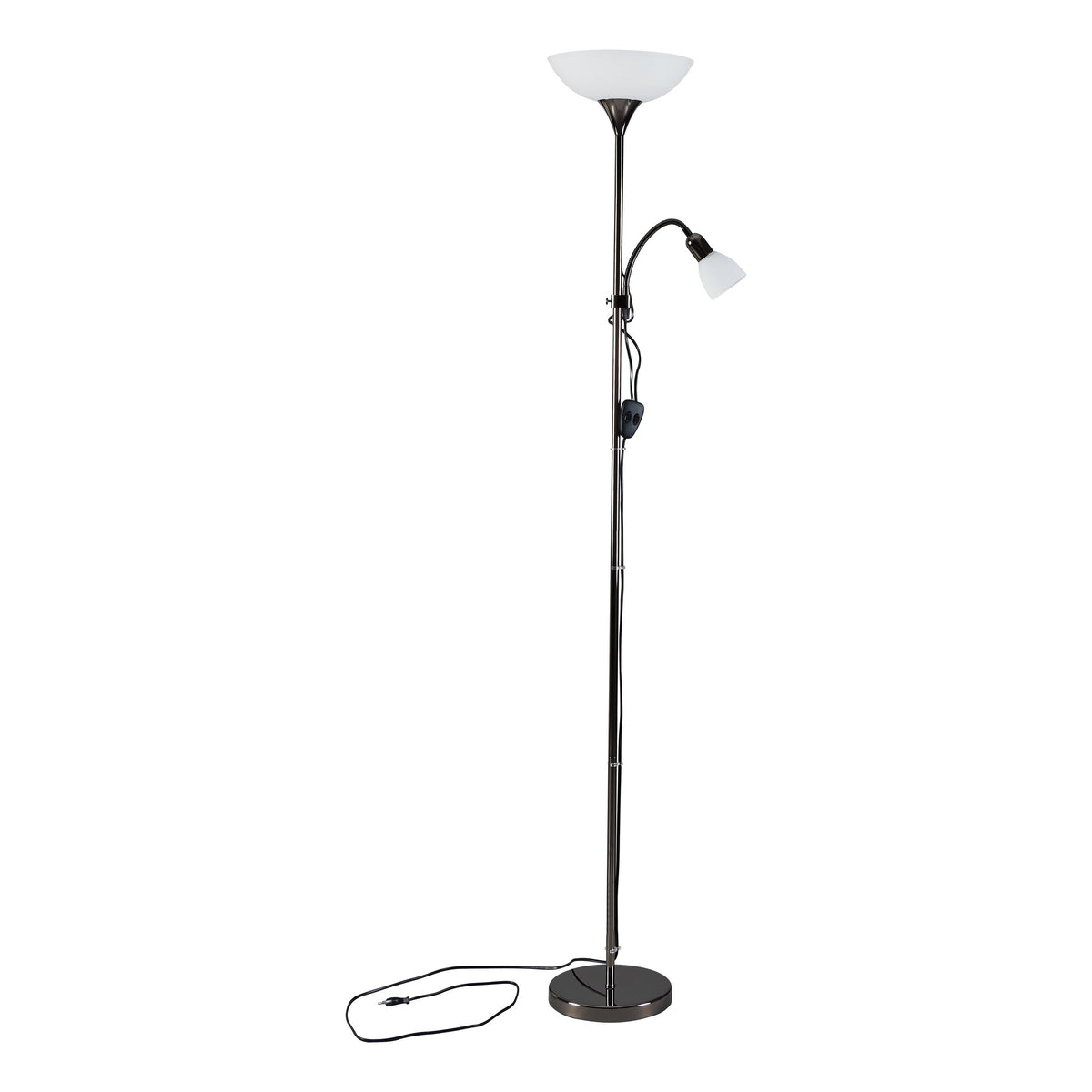 Lampadaire complet avec câble d'alimentation et prise posés au sol