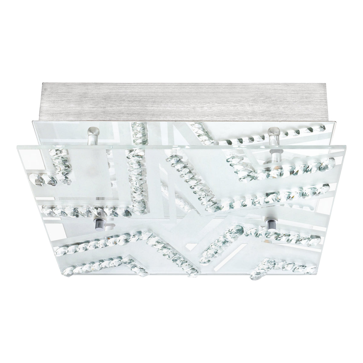 Plafonnier Verdesca chromé et blanc, cristal (93921)