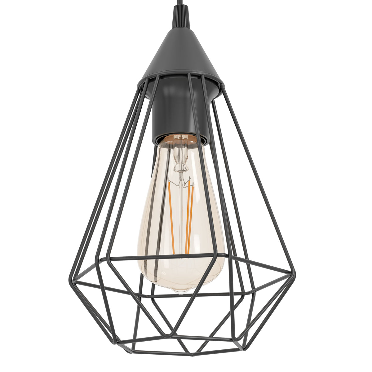 Suspension Tarbes 3 lumières noire