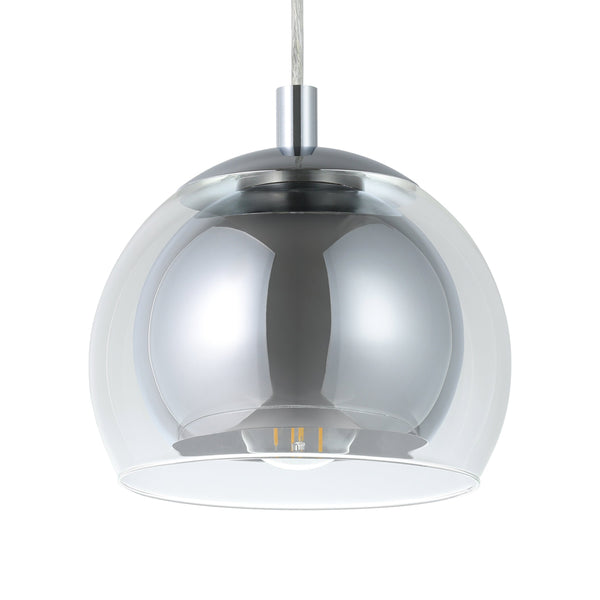 Suspension Rocamar chromée, verre (94592)