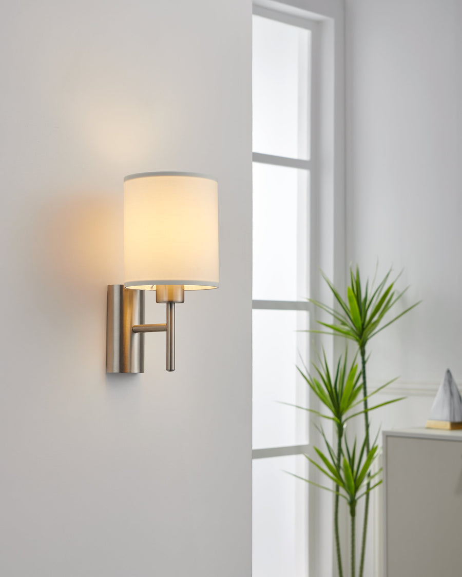 Applique murale Pasteri blanche, tissu