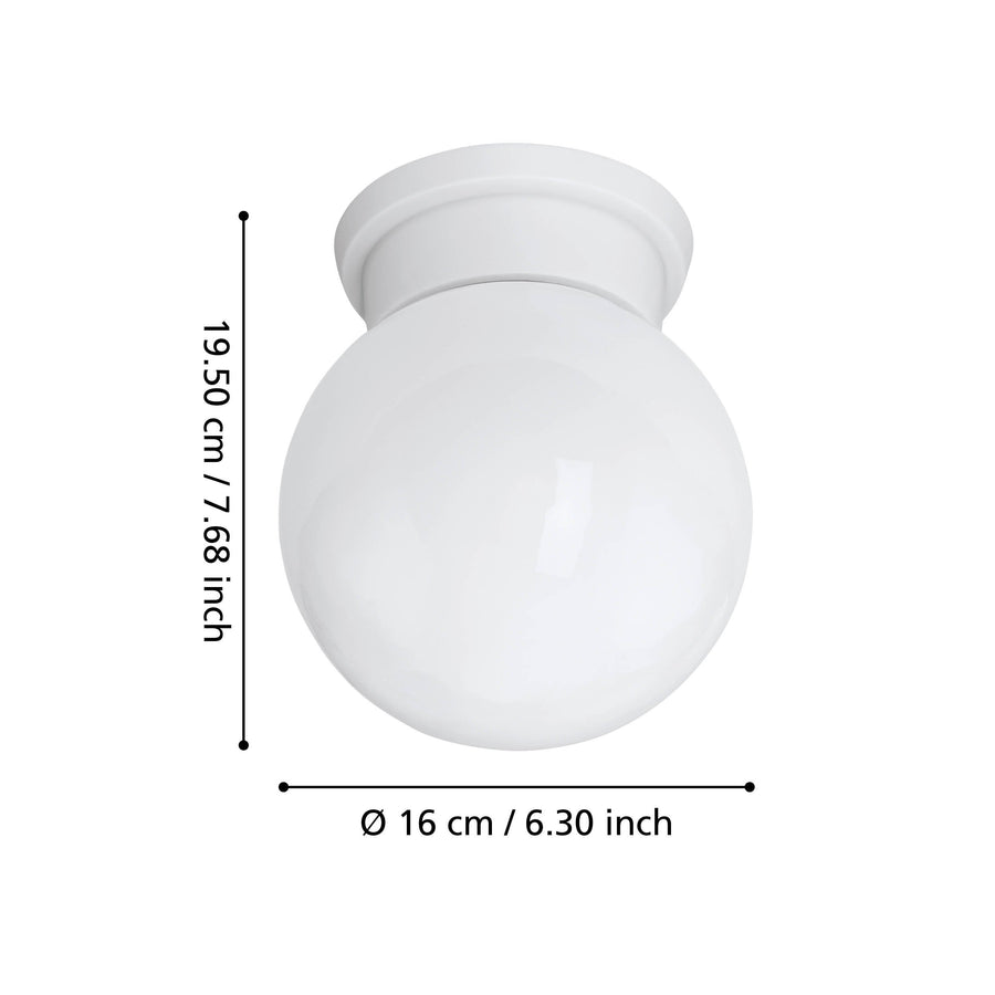 Plafonnier Durelo blanc, verre