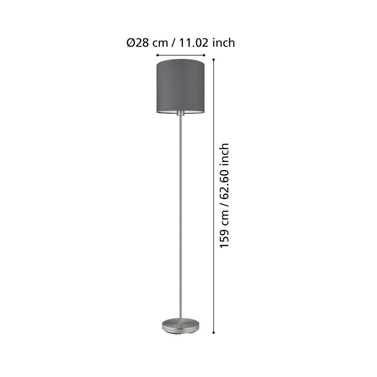 Lampadaire Pasteri gris
