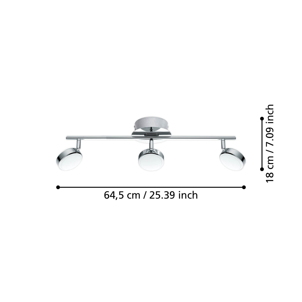 Spot Salto chromé, L 56 cm
