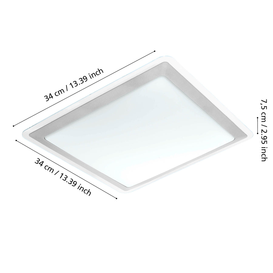 Plafonnier Competa 1 blanc, L 34 cm
