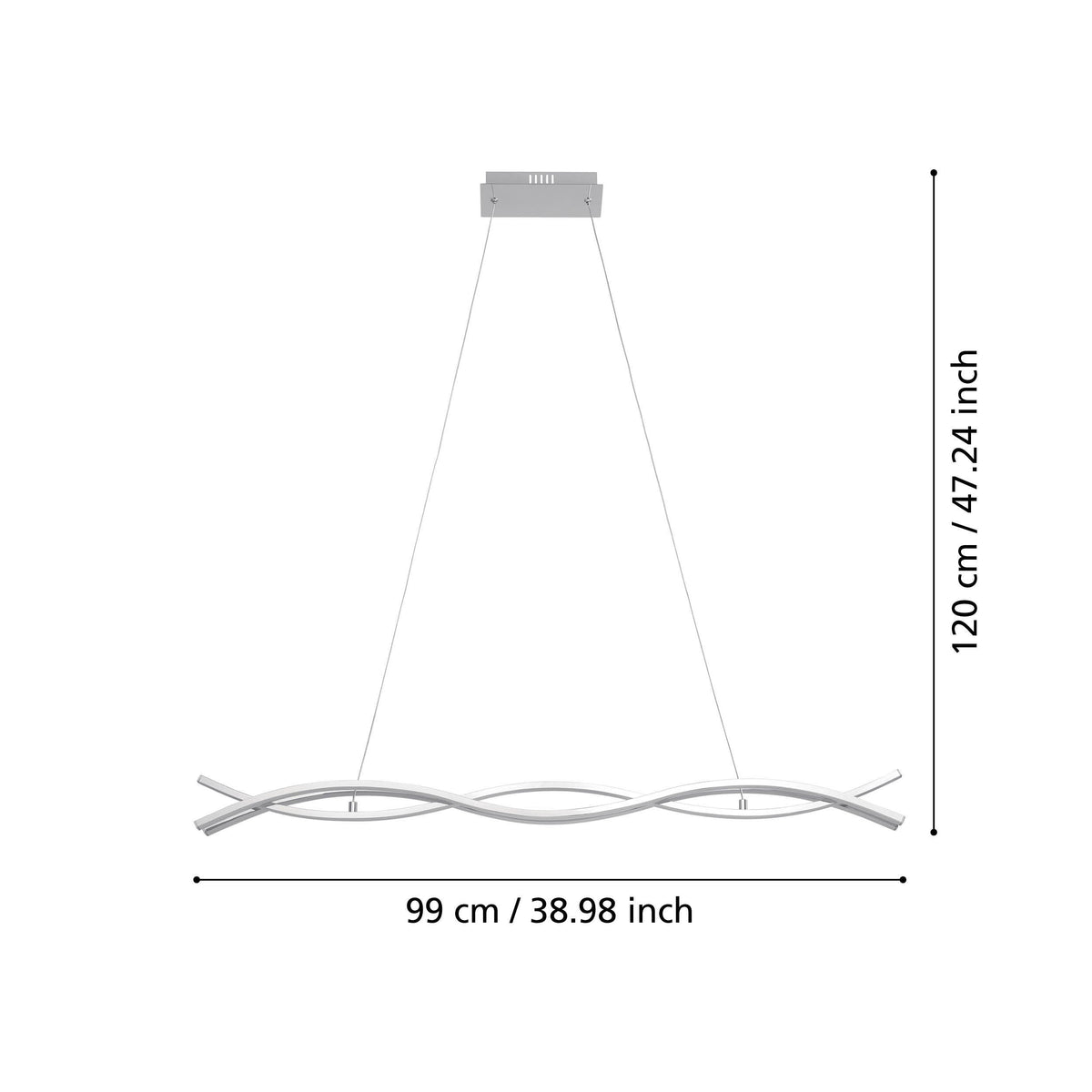 Suspension Lasana 2 chromée (96102)