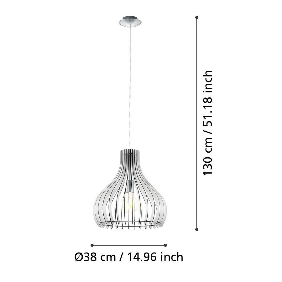 Suspension Tindori bois et blanche