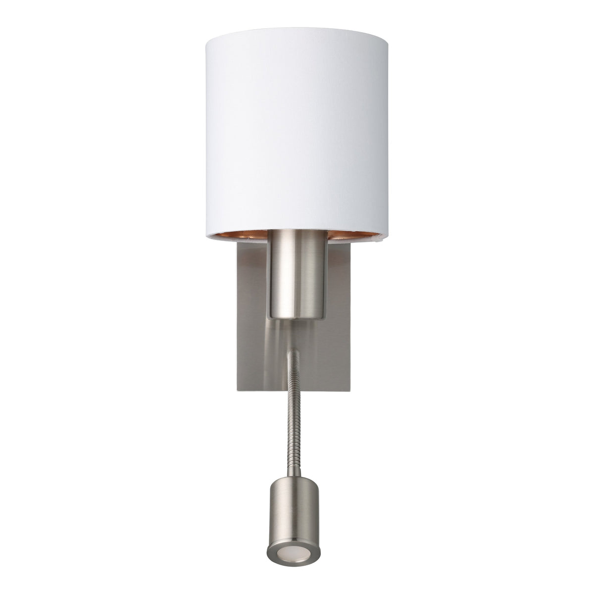 Produit de face sur fond blanc, bras flexible et tête de lecture orientable.