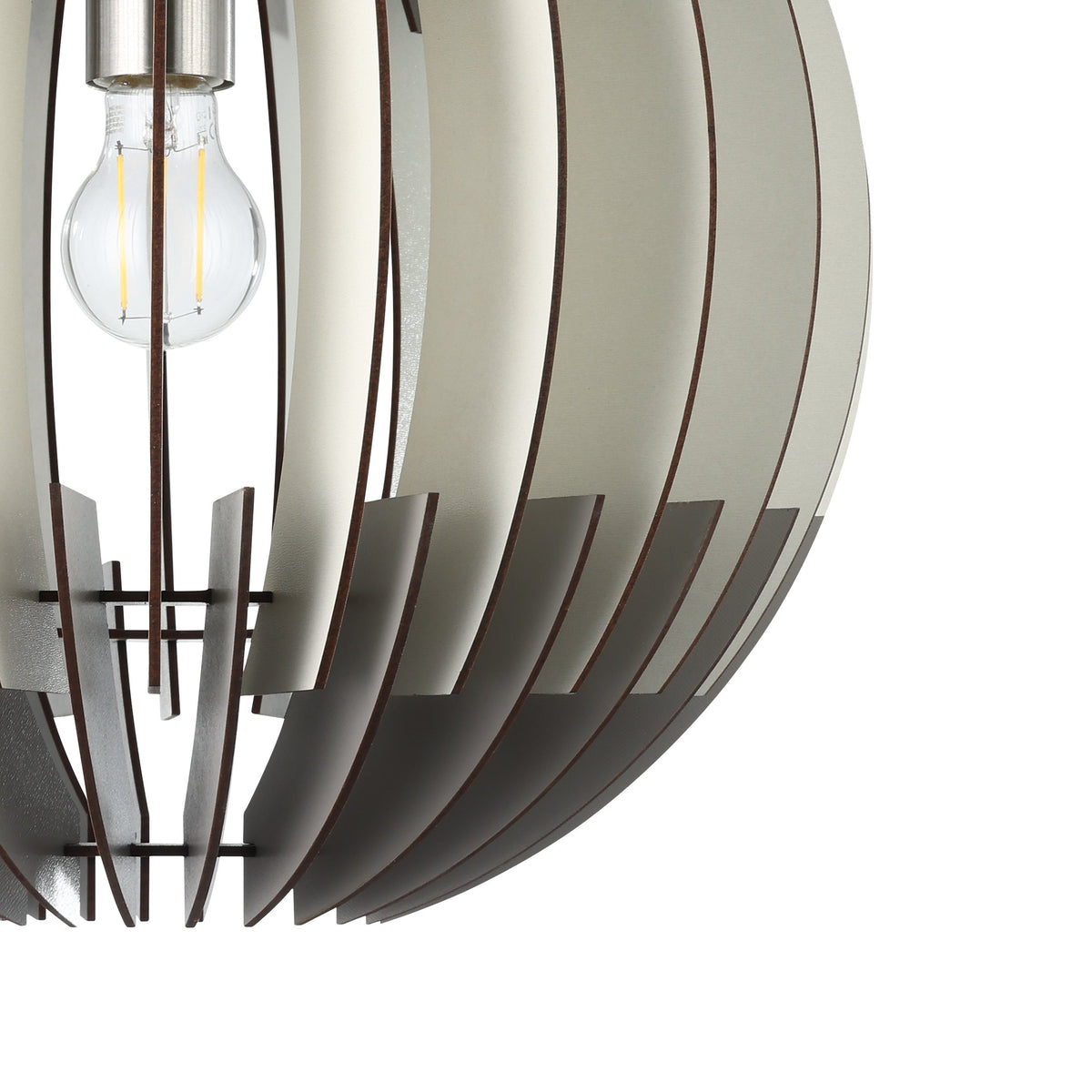 Suspension Olmero nickel et grise, bois