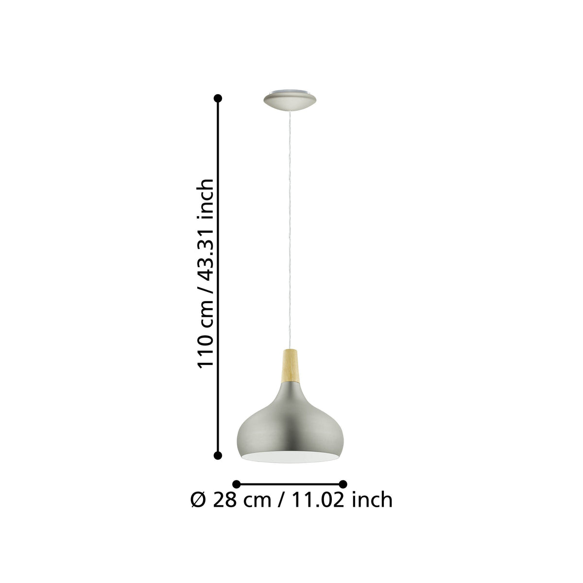 Suspension Sabinar argentée et marron, bois (96985)