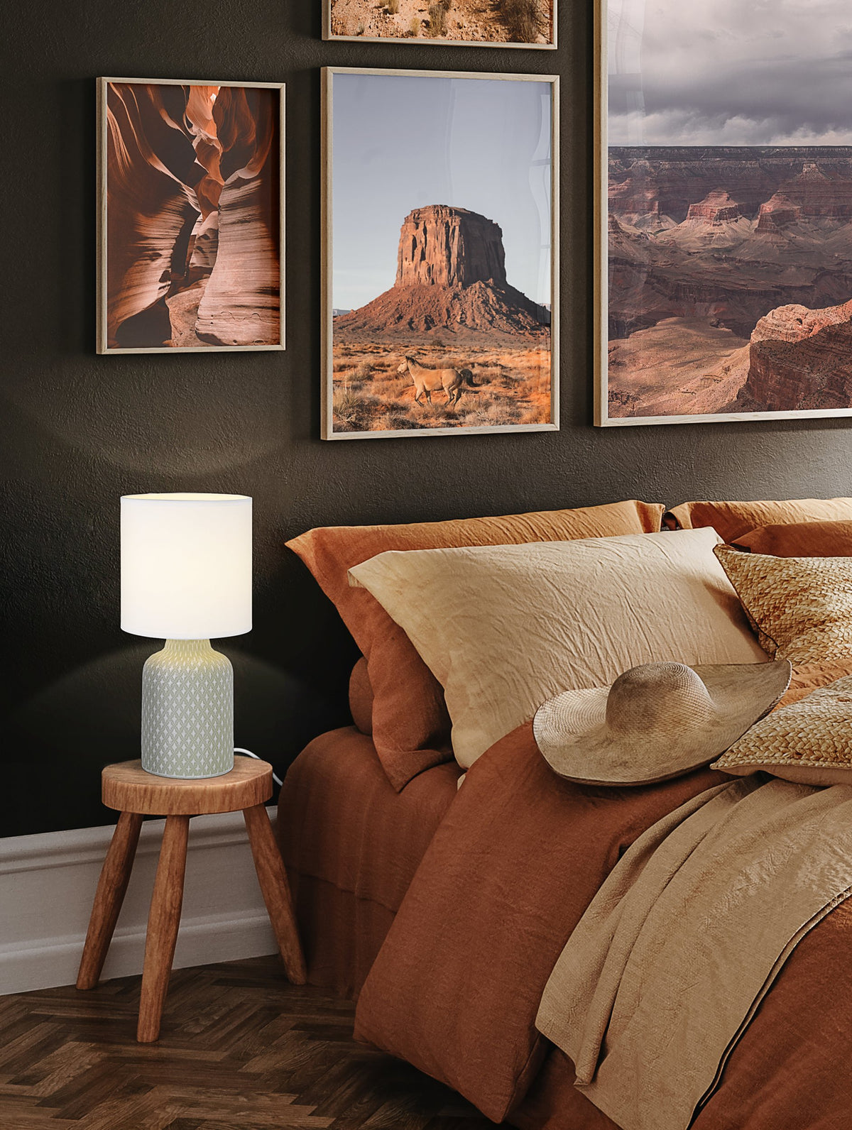 Lampe à poser Bellariva grise, céramique