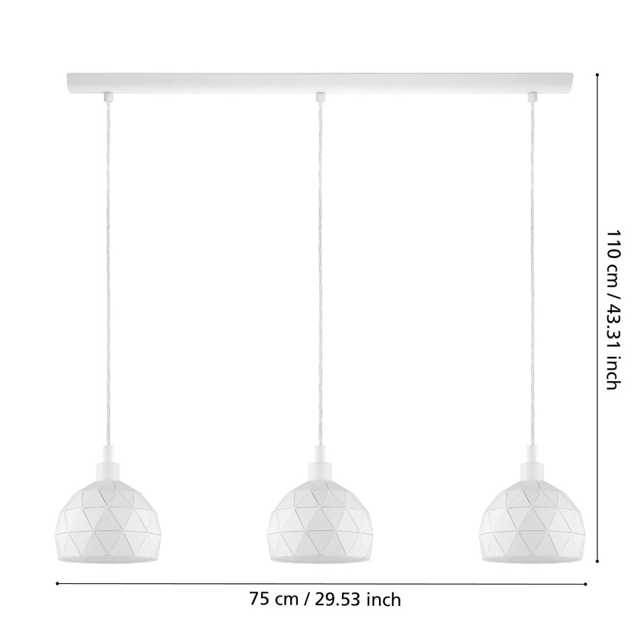 Schéma de dimensions indiquant 110 cm de haut et 75 cm de large