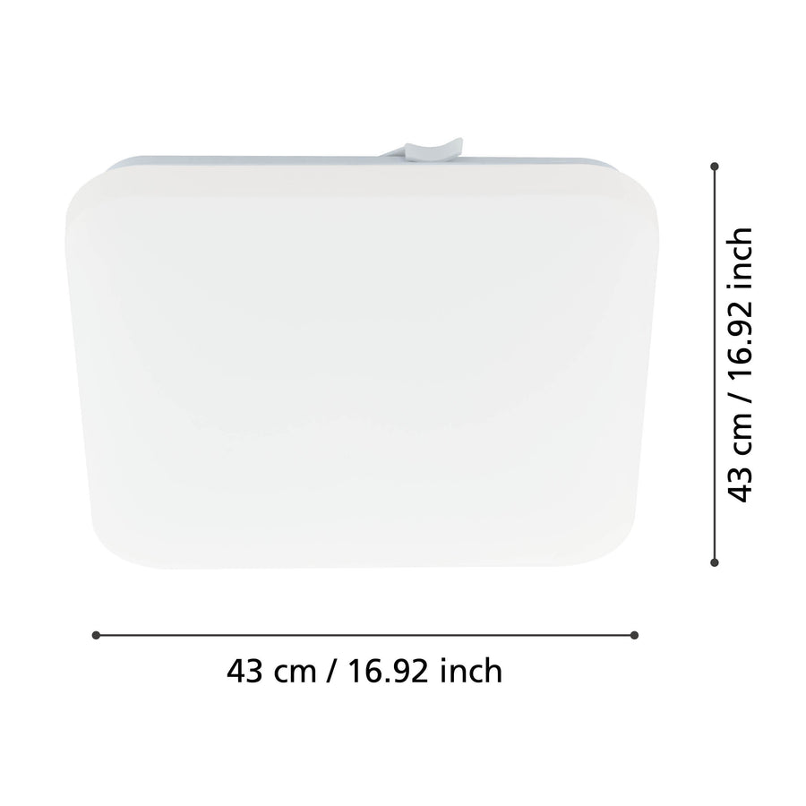 Plafonnier Frania blanc, L 43 cm