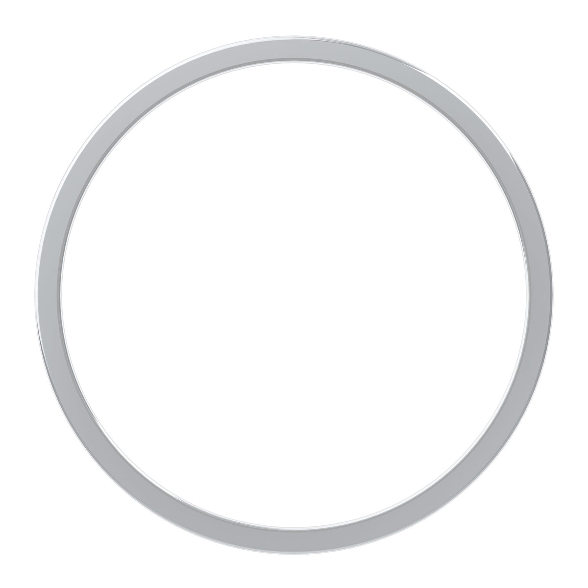 Schéma du contour circulaire du luminaire avec anneau gris sur fond blanc.