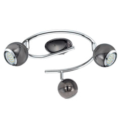 Plafonnier Bimeda nickel et noir, H 34,5 cm