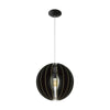 Suspension Fabessa noire et dorée, bois
