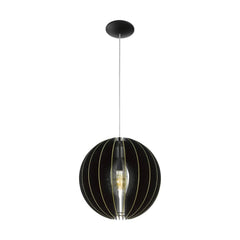 Suspension Fabessa noire et dorée, bois