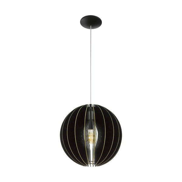 Suspension Fabessa noire et dorée, bois
