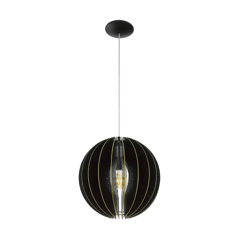Suspension Fabessa noire et dorée, bois
