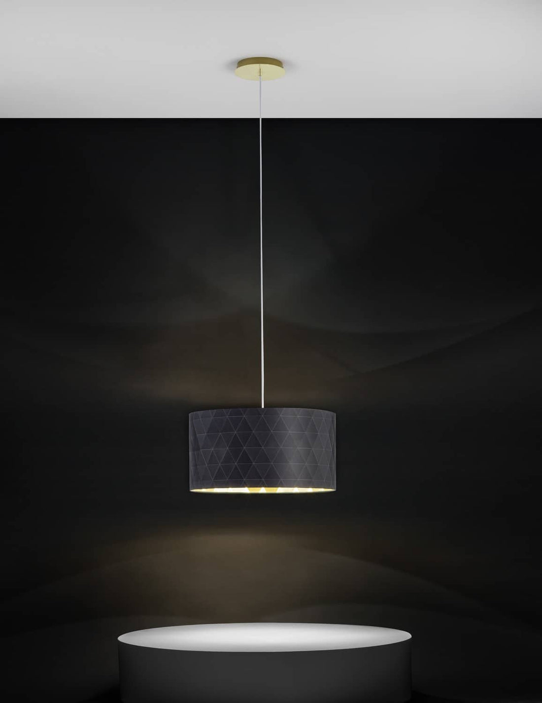 Suspension Dolorita 3 lumières noire et dorée (39224)