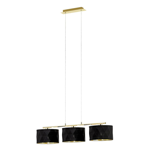 Suspension Dolorita 3 lumières noire et dorée (39225)