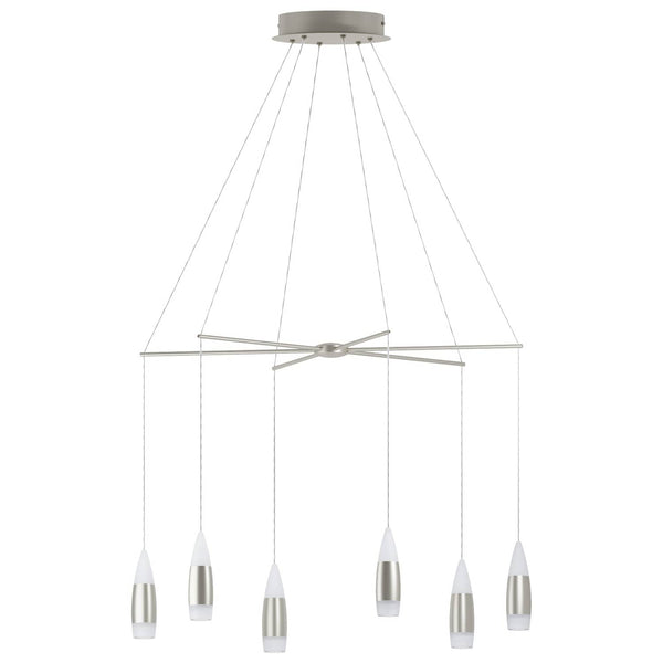 Suspension Santiga nickel satiné, H 110 cm