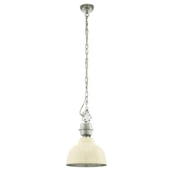 Suspension Grantham beige et chromée