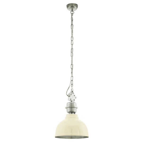 Suspension Grantham beige et chromée