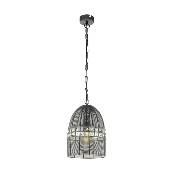 Suspension Marracas nickel et transparente, cristal