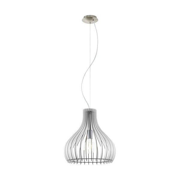 Suspension Tindori nickel et blanche mat, Ø 38 cm