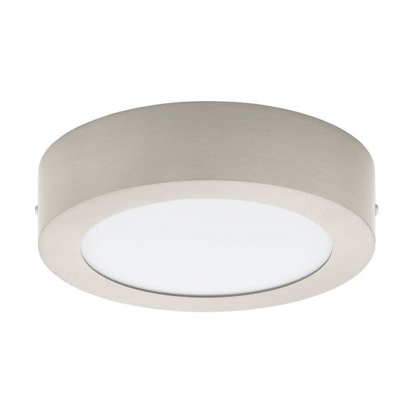 Plafonnier Fueva 1 PRO nickel et blanc mat, Ø 17 cm