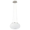 Suspension Optica nickel et blanche mat, verre (86813)