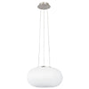 Suspension Optica nickel et blanche mat, verre (86814)