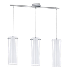 Suspension Pinto chromée, verre, H 110 cm (89833)