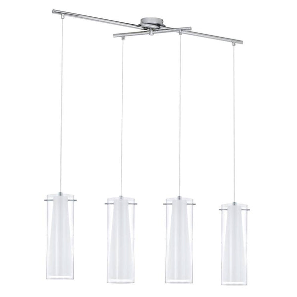 Suspension Pinto chromée, verre, H 110 cm (89834)