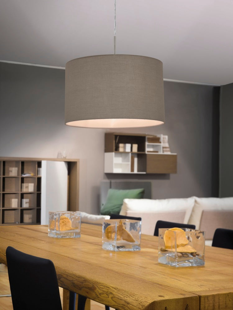 Suspension Pasteri taupe et grise, tissu, L 38 cm