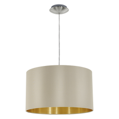 Suspension Maserlo taupe et dorée, tissu