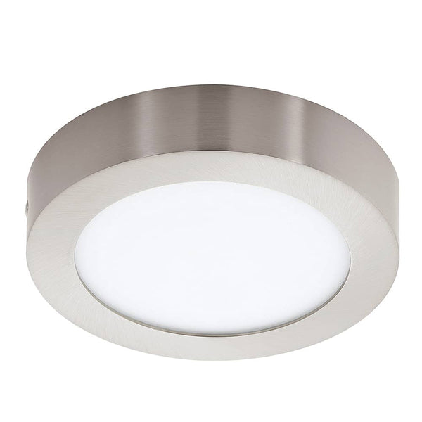 Plafonnier Fueva 1 nickel satiné, Ø 17 cm