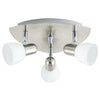 Spot Enea nickel et blanc mat, verre, Ø 26,5 cm