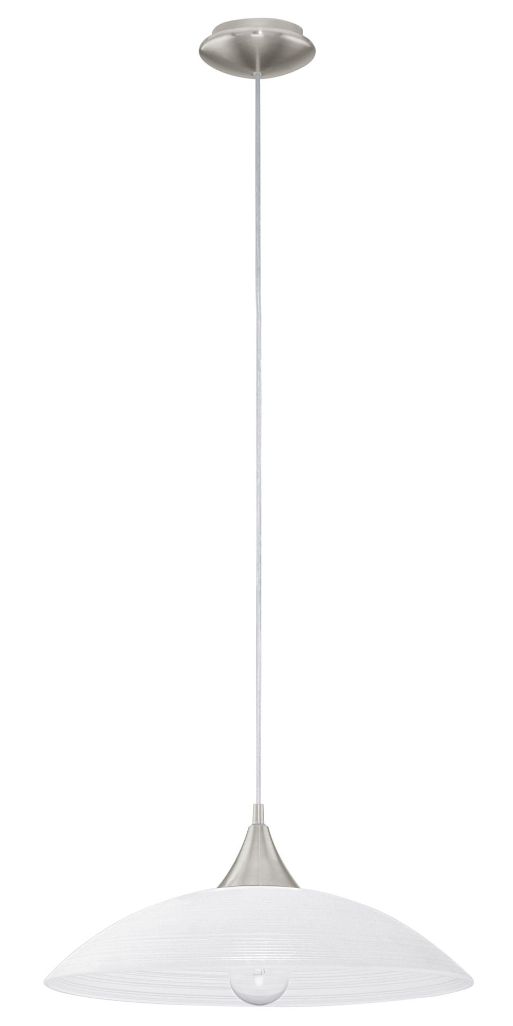 Suspension Lazolo nickel et blanche mat, verre