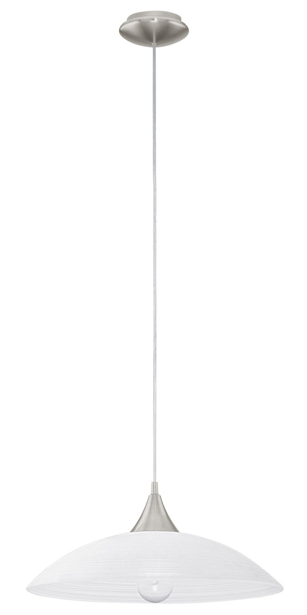 Suspension Lazolo nickel et blanche mat, verre