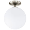 Plafonnier Rondo nickel et blanc mat, verre